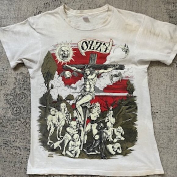 Vintage 1991 Ozzy Osborn T Shirt Glow in the Dark Size L (42/44)